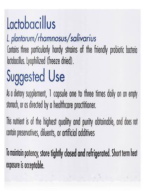 Лактобацилиус плантарум/ рамнозус / слюнарий, Lactobacillus plantarum/rhamnosus/salivarius, Allergy Research Group, 100 вегетарианских капсул купить в Киеве и Украине