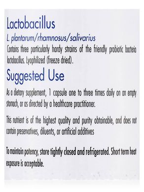 Лактобаціліус плантарум / рамнозус / слюнарій, Lactobacillus plantarum / rhamnosus / salivarius, Allergy Research Group, 100 вегетаріанських капсул
