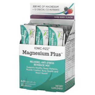 Pure Essence, Magnesium Plus, расслабляющий, антистрессовый напиток, смесь ягод, 6,03 унции (171 г) купить в Киеве и Украине