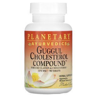 Guggul Cholesterol Compound (состав с гуггулом против холестерина), Planetary Herbals, 375 мг, 90 таблеток купить в Киеве и Украине