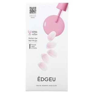 Edgeu, Perfect Gel Nail Wraps, ENA 146, набір із 19 предметів, романтичне неонове сяйво