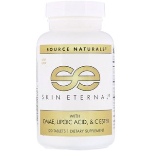 Здоровье кожи с DMAE и альфа-липоевой кислотой Source Naturals (Skin eternal) 120 таблеток купить в Киеве и Украине