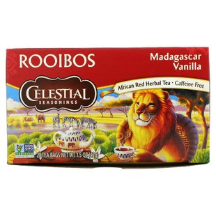 Чай ройбуш мадагаскарская ваниль без кофеина Celestial Seasonings (Rooibos Tea Madagascar Vanilla Caffeine Free) 20 чайных пакетиков 42 г купить в Киеве и Украине