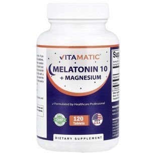 Vitamatic, мелатонин 10 с магнием, 120 таблеток купить в Киеве и Украине
