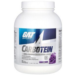 GAT, Carbotein, High Performance Glycogen Loader, Grape, 3.97 lbs (1.8 kg) купить в Киеве и Украине