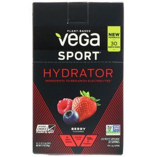 Sports, hydrator, berries, Vega, 30 packets, 0.1 oz (2.8 g) Each