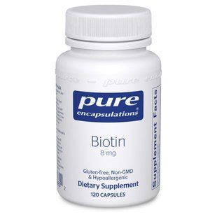 Биотин Pure Encapsulations (Biotin) 8 мг 120 капсул купить в Киеве и Украине