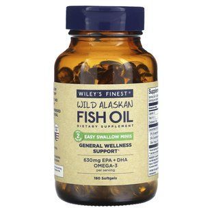 Аляскинский рыбий жир Wiley's Finest (Wild Alaskan Fish Oil) 450 мг 180 капсул купить в Киеве и Украине
