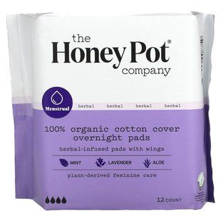 The Honey Pot Company, Органические травяные подушечки с крыльями, на ночь, 12 штук купить в Киеве и Украине