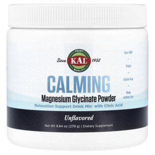 KAL, Calming Magnesium Glycinate Powder, Unflavored, 9.84 oz (279 g) купить в Киеве и Украине