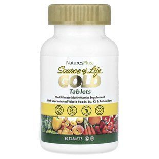 Мультивитамины расширенная формула Nature's Plus (Multi-Vitamin Source of Life Gold) 90 таблеток купить в Киеве и Украине