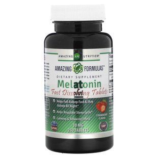 Amazing Nutrition, Melatonin, Strawberry, 10 mg , 250 Tablets купить в Киеве и Украине
