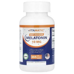 Vitamatic, Melatonin, Berry, 10 mg, 365 Fast Dissolve Tablets купить в Киеве и Украине