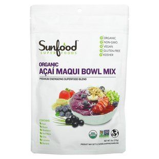 Organic blend with acai and maqui Sunfood (Organic Acai Maqui Bowl Mix) 170 g
