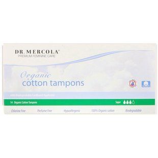 Тампоны из органического хлопка, Супер, Dr. Mercola, 14 тампонов купить в Киеве и Украине