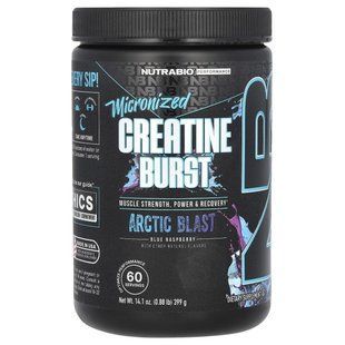 NutraBio, Micronized Creatine Burst, Arctic Blast Blue Raspberry, 0.88 lb (399 g) купить в Киеве и Украине