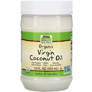 Органическое натуральное кокосовое масло Now Foods (Organic Virgin Coconut Oil) 355 мл купить в Киеве и Украине