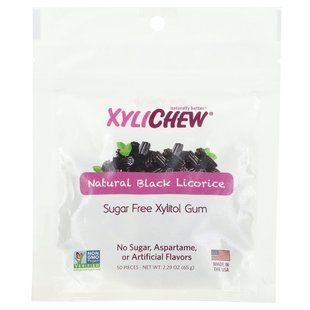 XyliDENT, Xylichew, Natural Black Licorice, 50 Pieces, 2.29 oz (65 g) купить в Киеве и Украине