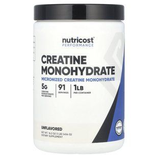Nutricost, Performance, Creatine Monohydrate, Unflavored, 1 lb (454 g) купить в Киеве и Украине