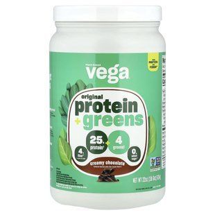 Vega, Original Protein + Greens, Creamy Chocolate, 1 lb 6 oz (624 g) купить в Киеве и Украине