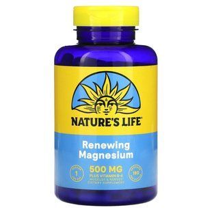 Natures Life, magnesium and vitamin B6, 500 mg, 180 vegetarian capsules.