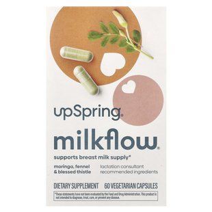 UpSpring, Капсули MilkFlow, без пажитника, 60 вегетаріанських капсул