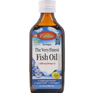 Рыбий жир норвежский со вкусом лимона Carlson Labs (Fish Oil) 200 мл купить в Киеве и Украине