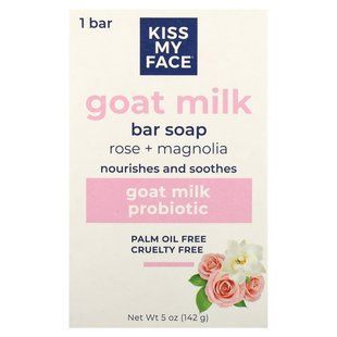 Kiss My Face, Goat Milk Bar Soap, Rose + Magnolia, 5 oz (142 g) купить в Киеве и Украине