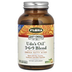 Flora, Udo's Choice, Udo's Oil 3-6-9 Blend, 90 Vegetarian Softgels купить в Киеве и Украине