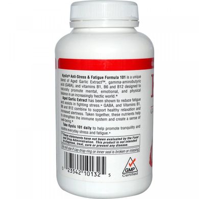 Екстракт зрілого часнику, допомога при стресі і втомі, формула 101, Kyolic, 200 таблеток