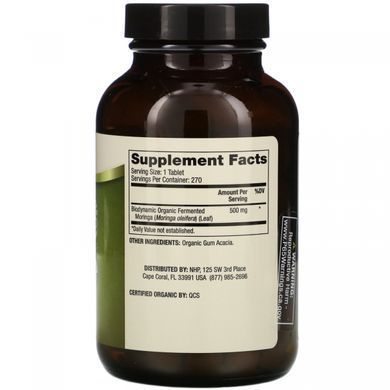 Биодинамическая органическая ферментированная моринга Dr. Mercola (Biodynamic Organic Fermented Moringa) 270 таблеток купить в Киеве и Украине