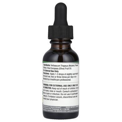 Mullein flowers, ear oil, alcohol-free, Natures Answer, 1 fl oz (30 ml)