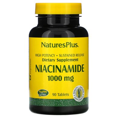 Ніацинамід, Nature's Plus, 1000 мг, 90 таблеток