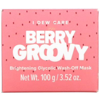 I Dew Care, Berry Groovy, що освітлює змивається гліколева маска для обличчя, 100 г (3,52 унції)