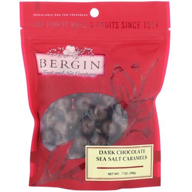 Чорний шоколад і карамель з морською сіллю, Bergin Fruit and Nut Company, 198 г