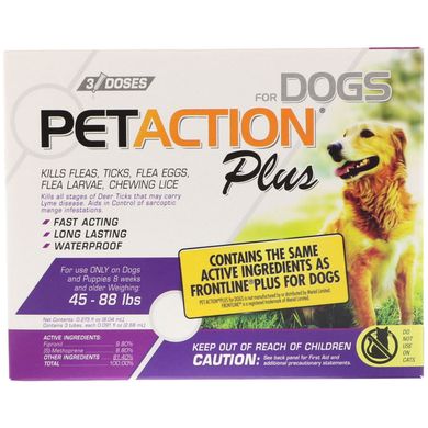 Для великих собак, PetAction Plus, 3 дози - 2,7 мл