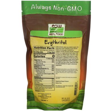 Ерітритол Now Foods (Erythritol) 454 г