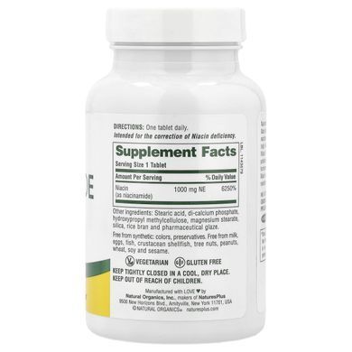 Ниацинамид, Nature's Plus, 1000 мг, 90 таблеток купить в Киеве и Украине