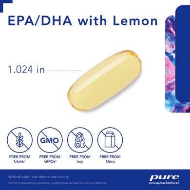 ЕПК та ДГК з лимоном Pure Encapsulations (EPA/DHA with Lemon) 120 капсул