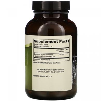 Биодинамическая органическая ферментированная моринга Dr. Mercola (Biodynamic Organic Fermented Moringa) 270 таблеток купить в Киеве и Украине