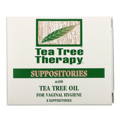 Суппозитории, с маслом чайного дерева, для гигиены влагалища, Tea Tree Therapy, 6 Suppositories купить в Киеве и Украине