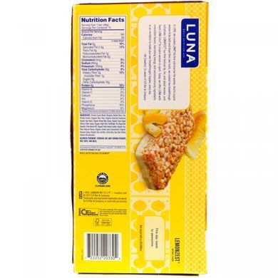 Luna, Цілісні батончики харчування для жінок, Lemonzest, Clif Bar, 15 батончиків, 1,69 унції (48 г) кожен