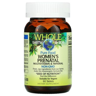 Whole Earth,Sea, вітаміни і мінерали для вагітних жінок, Natural Factors, 60 таблеток