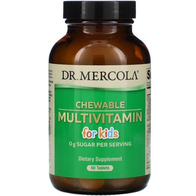 Дитячі жувальні мультивітаміни зі смаком фруктів, Dr Mercola, 60 таблеток