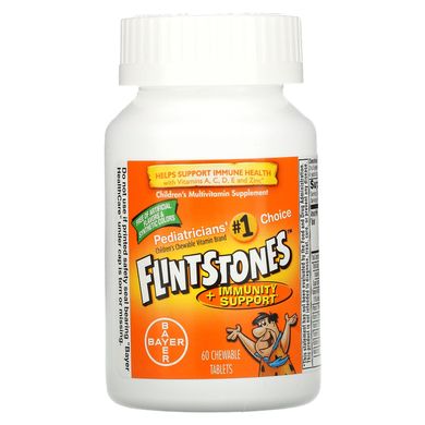 Дитяча мультивітамінна добавка, фруктові аромати, Flintstones, 60 жувальних таблеток з приємним смаком