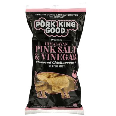 Pork King Good, Чичаррон зі смаком, гімалайська рожева сіль та оцет, 1,75 унції (49,5 г)
