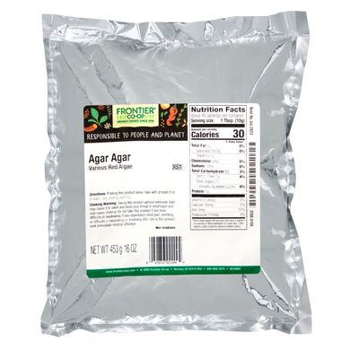Агар - агар порошок Frontier Natural Products (Agar) 453 г купить в Киеве и Украине