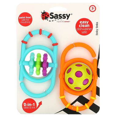 Набір іграшок для дітей, Inspire The Senses, Linky Links, 3+ Months, Sassy, набір з 2 предметів