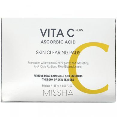Missha, Vita C Plus ascorbic acid, cleansing tissues, 60 pads.