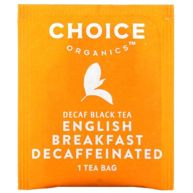 Органический декофеиновый чай «Английский завтрак», Choice Organic Teas, 16 чайных пакетиков, 1,1 унция (32 г) купить в Киеве и Украине
